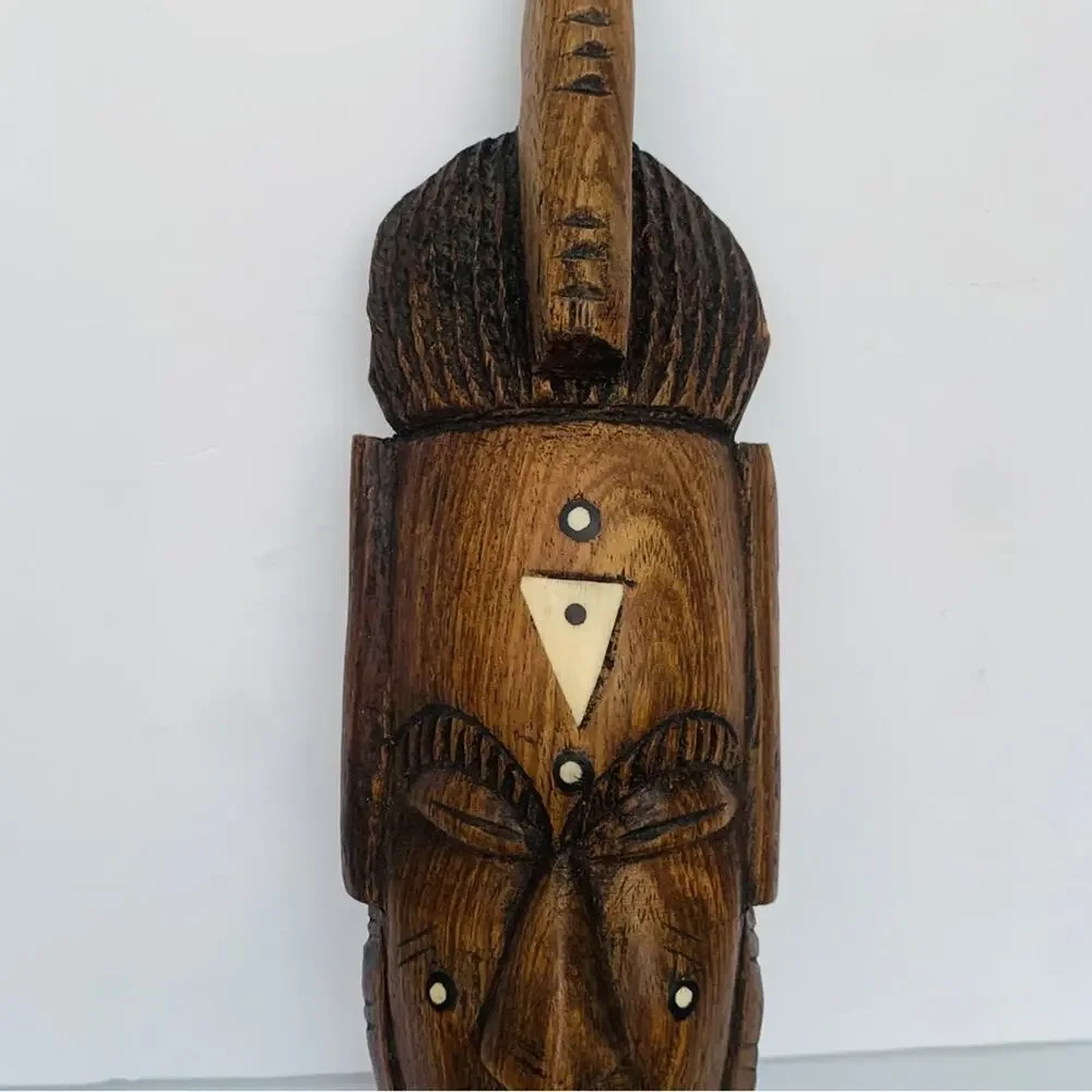 Vintage Wood Tribal Mask Wall Art